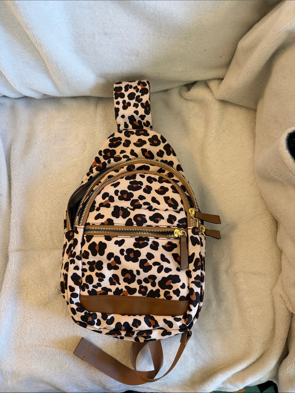 Leopard Print Crossbody Sling Bag